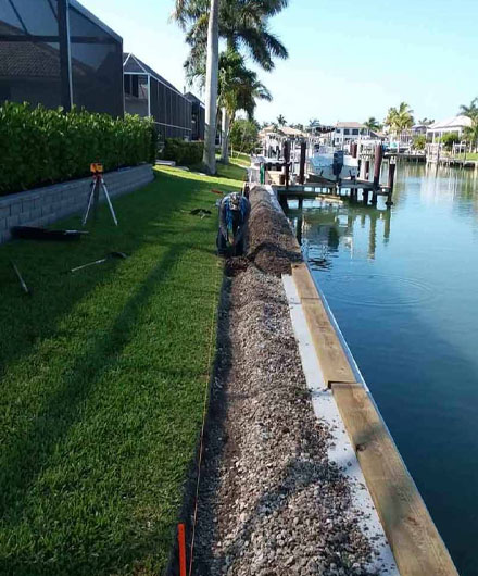 Seawall and French Drains from Pelican Pavers & Concrete